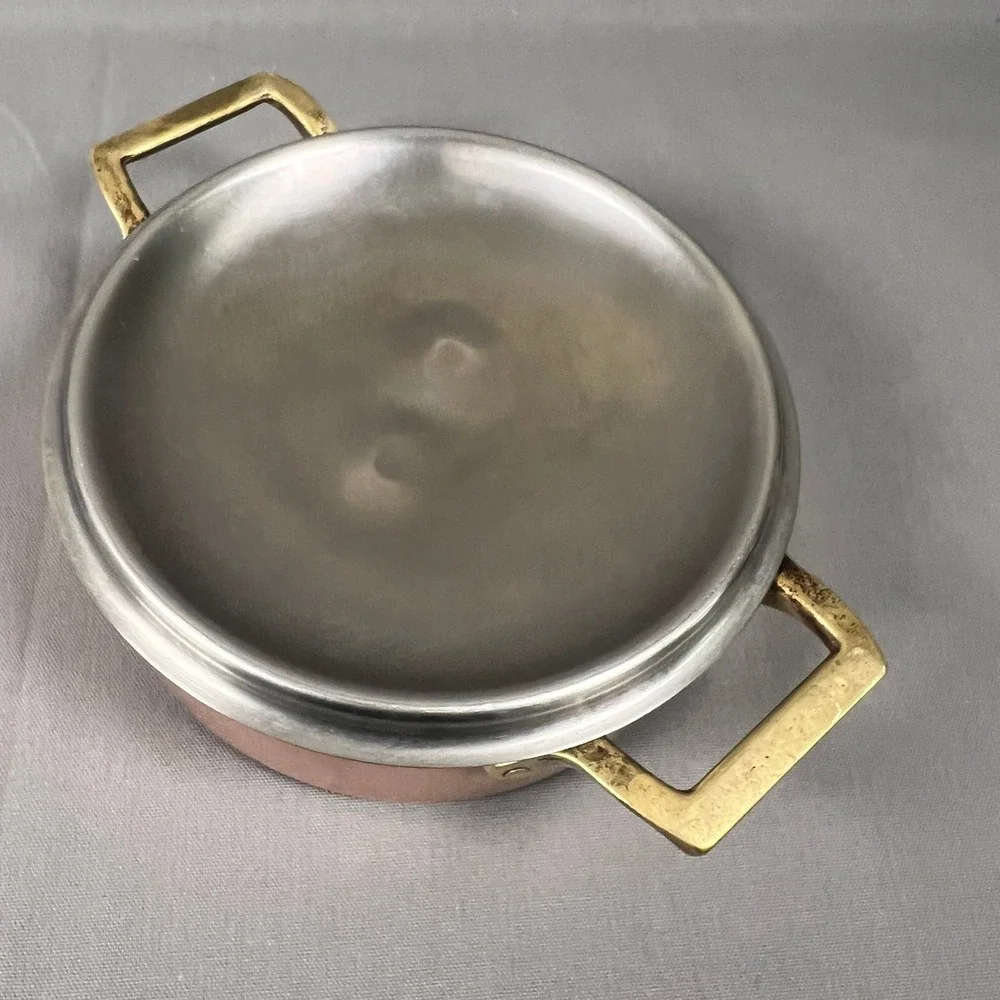 Paul Revere Ware USA Solid Copper Pot 2 QT Buffet Casserole Stock Pan 8062